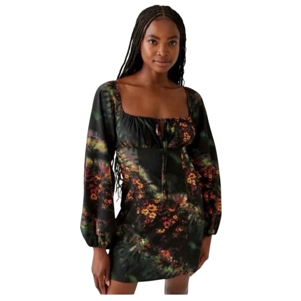 Urban Outfitters Vivienne Floral Long Sleeve Mini Dress, Women's Medium